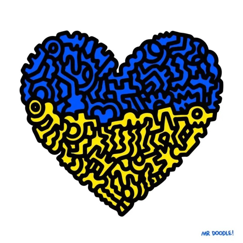"Doodle for Ukraine" artwork by Mr Doodle