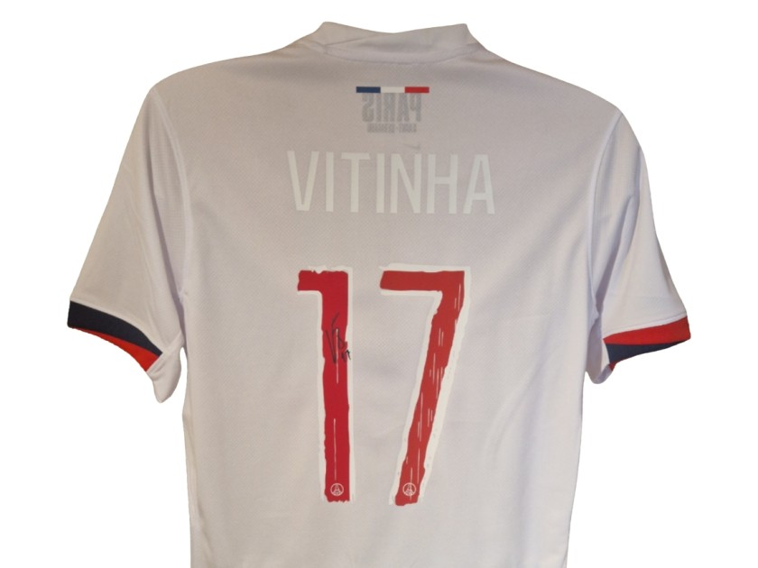 Vitinha Signed PSG 2024-25 Away Football Shirt