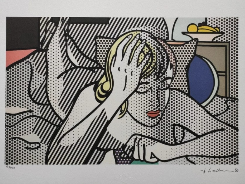 "Thinking Girl" Lithograph Signed by Roy Lichtenstein