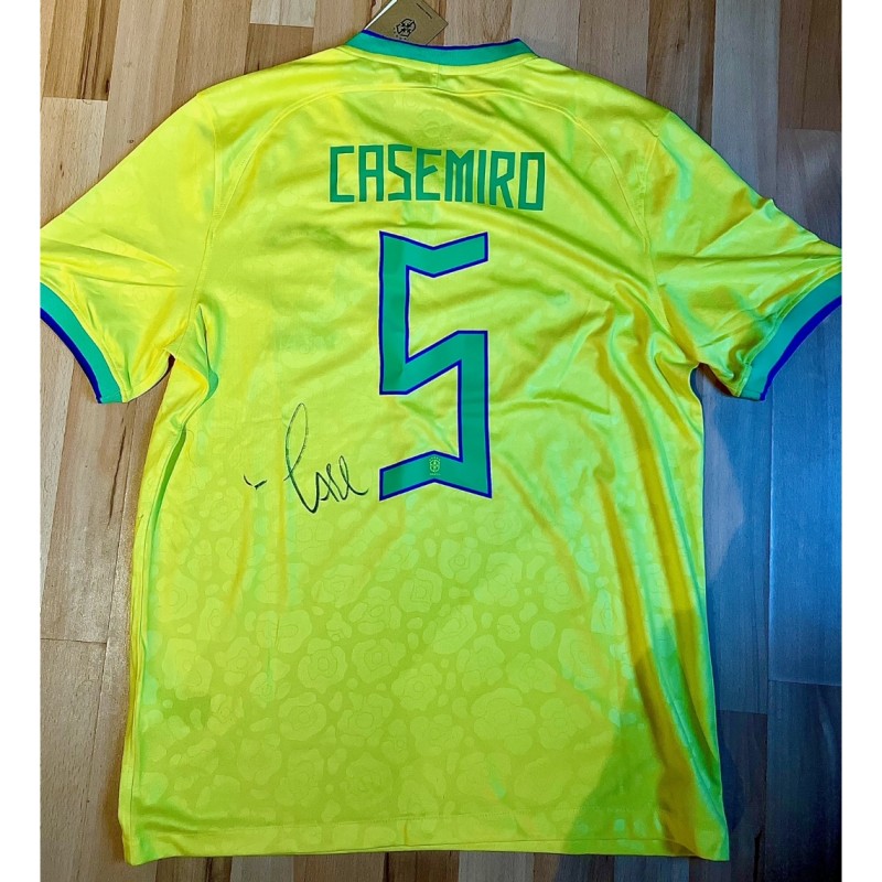 Coppa del mondo 2022 Maglia Brasile Casemiro 5 Divisa Prima