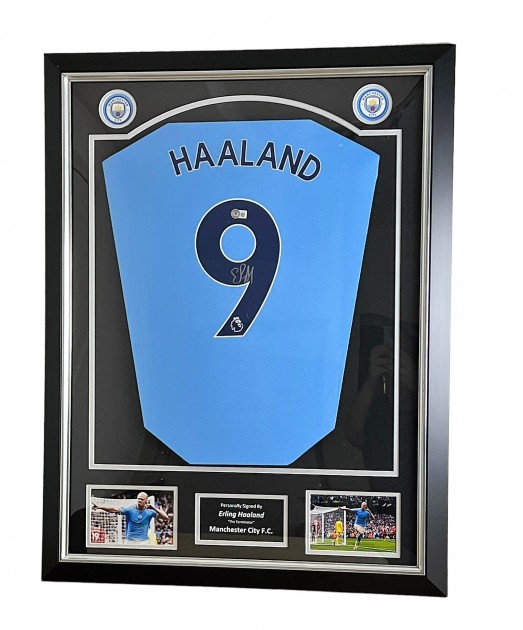 Erling Haaland's Manchester City 2022/23 Signed and Framed Shirt