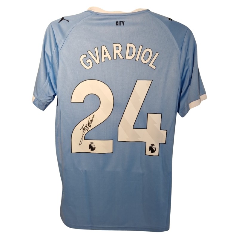 Josko Gvardiol Signed Manchester City 2025-26 Home Football Shirt