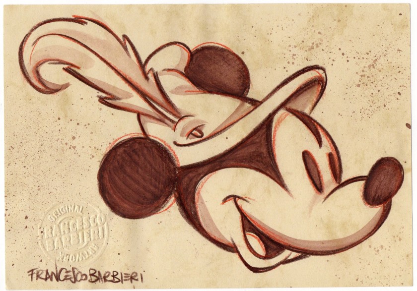 "Mickey Mouse" Artwork Signed by Francesco Barbieri