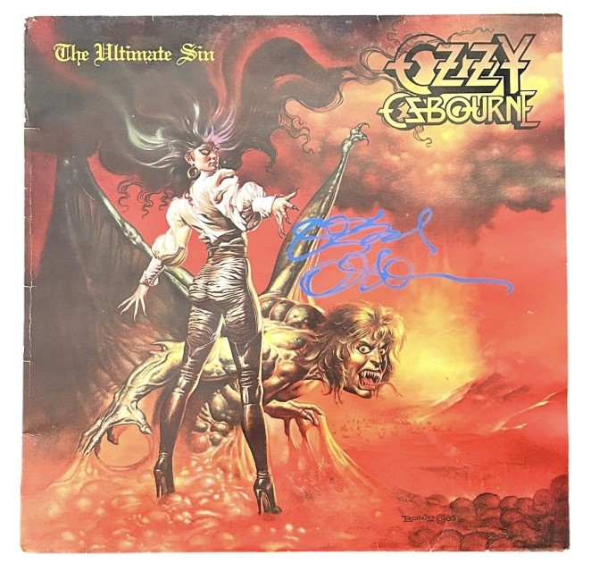 Ozzy Osbourne Signed The Ultimate Sin Vinyl LP