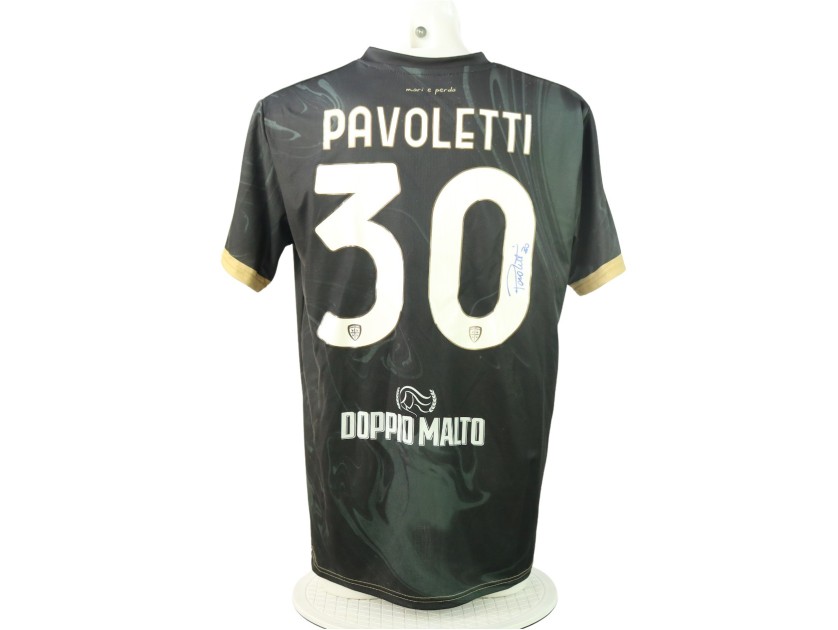 Pavoletti's Signed Unwashed Shirt, Cagliari vs Napoli 2024