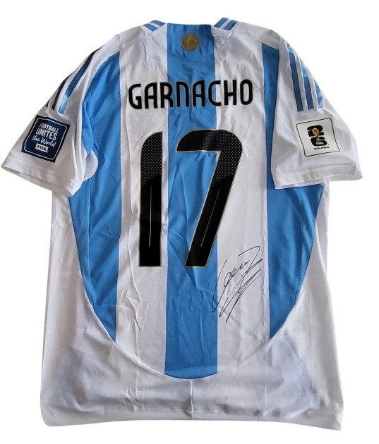 Maglia Preparata Garnacho Argentina vs Cile, Qualificazioni WC 2026 - Autografata