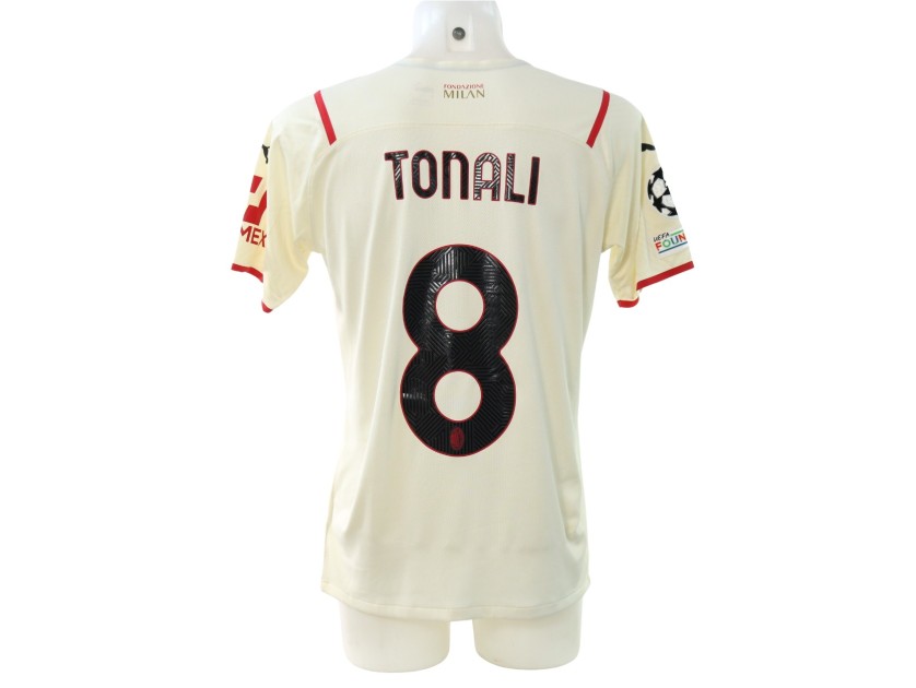 Tonali's Milan Match-Issued Shirt, UCL 2021/22