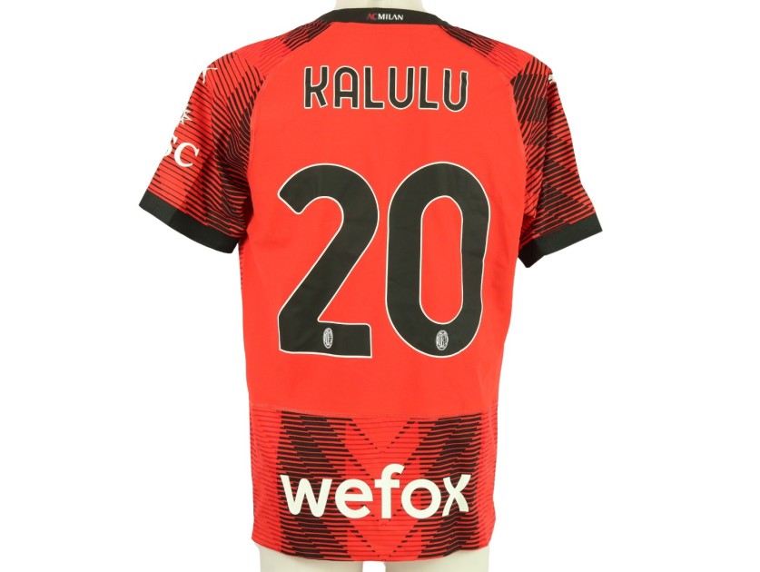 Kalulu's AC Milan Match-Issued Shirt, 2023/24