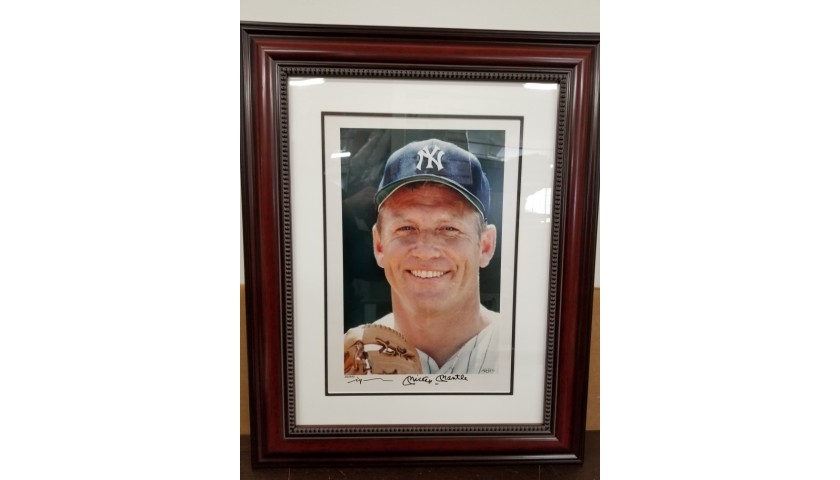 New York Yankees Limited Vintage Photograph Hand Signed by Mickey Mantle & Neil Liefer