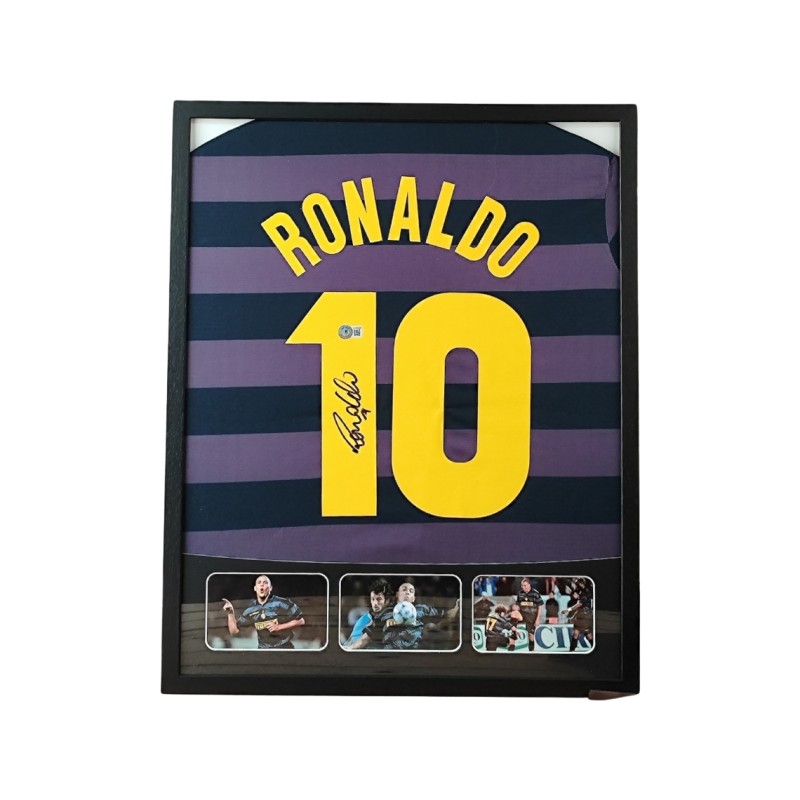 Ronaldo Nazario's Inter Milan Signed And Framed Away Shirt