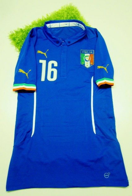 De Rossi Italy official authentic shirt signed, Brazil 2014 - #celebriamolamaglia #vivoazzurro