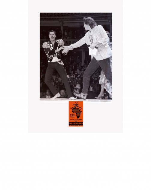 Limited edition print of Freddie Mercury and Sir Bob Geldof by photographer Alan Chapman. 