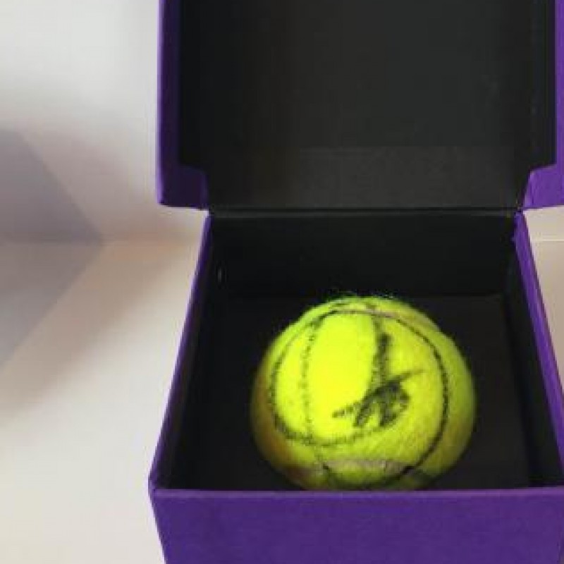  Tennis ball used in the Wimbledon 2014 final signed by Djokovic