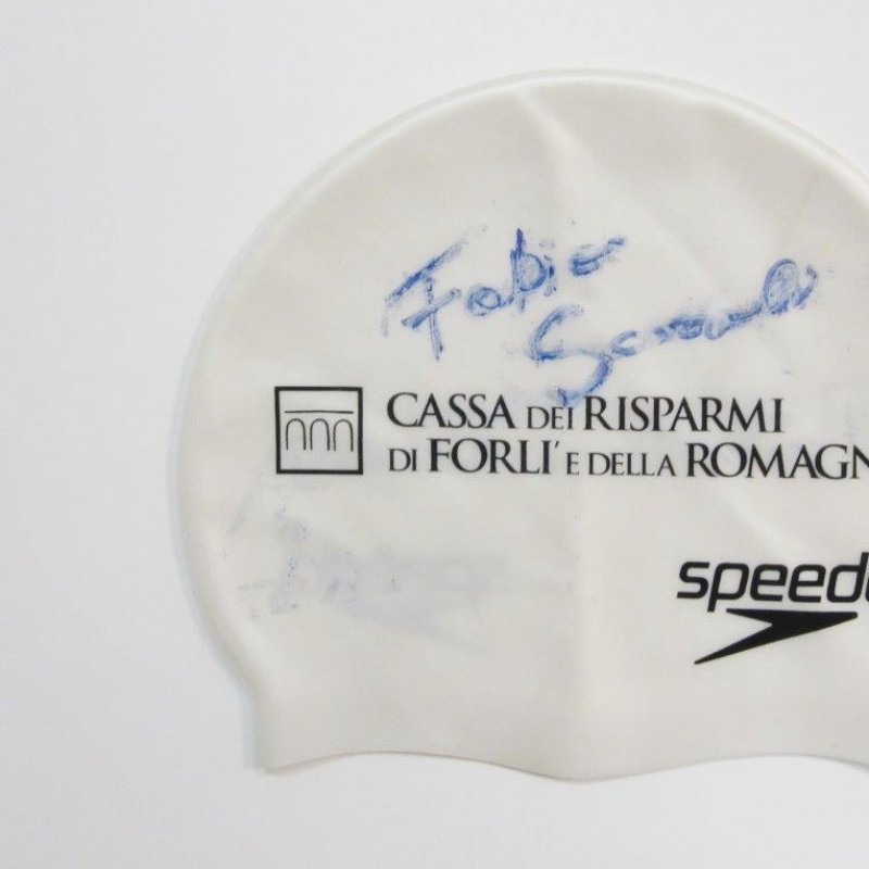 Scozzoli swimming cap worn and signed