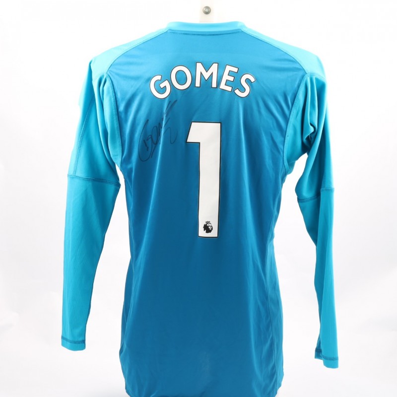 Gomes' Watford FC Issued and Signed Away Poppy Shirt