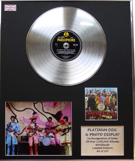 The Beatles Framed Platinum Disk and Photo Display