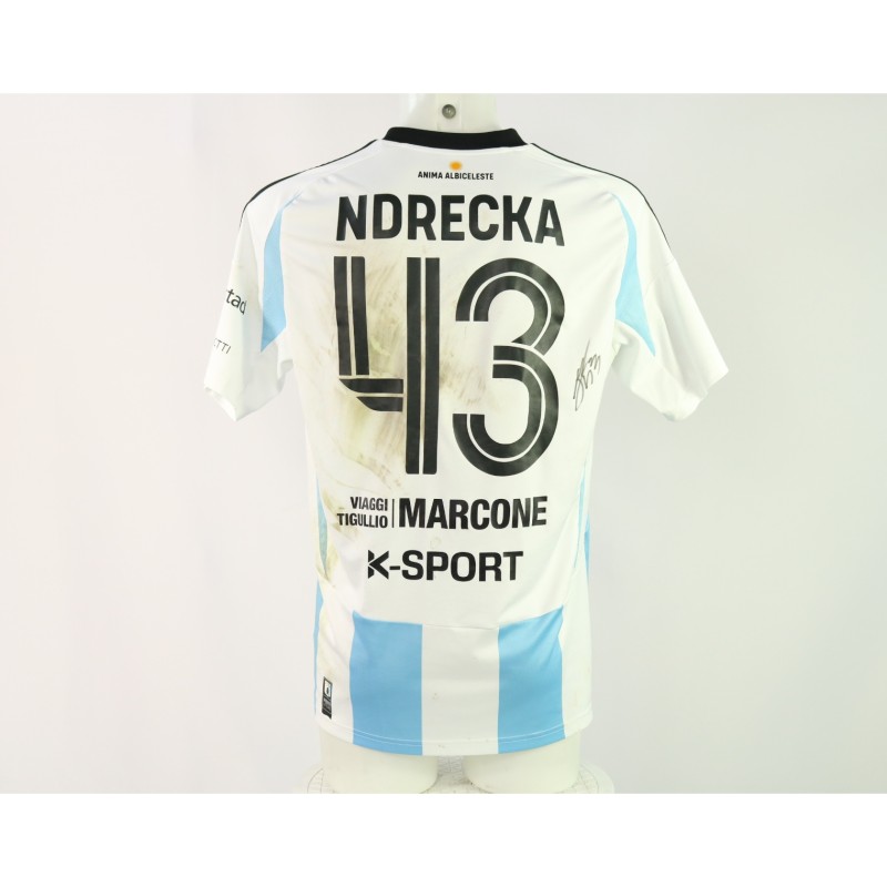 Ndrecka's Signed Unwashed Shirt, Arezzo vs Virtus Entella 2024