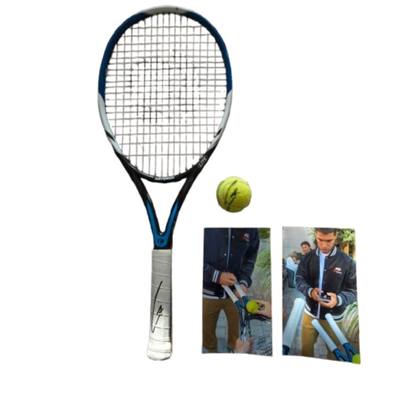 Carlos Alcaraz Signed Artengo Racket and Tennis Ball 