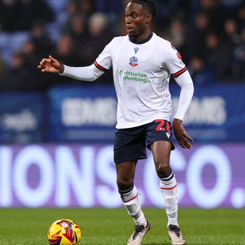 Jay Matete's Bolton Wanderers Signed Match Worn Shirt, vs Mansfield 