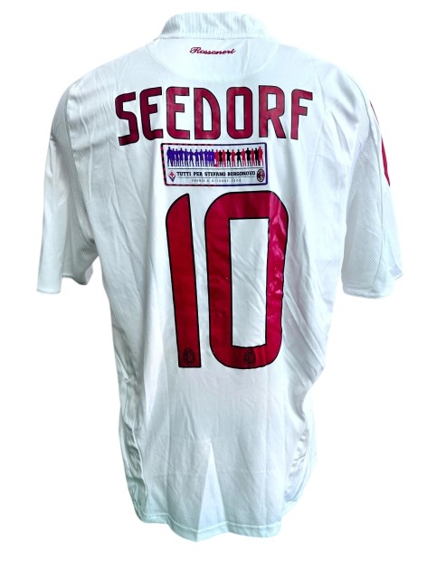 Seedorf's Match-Issued Shirt, Fiorentina vs Milan 2008 - "Tutti per Stefano Borgonovo" Special Patch