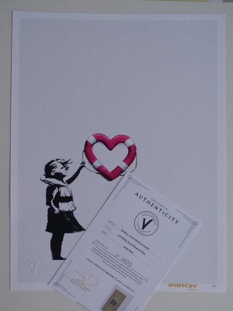 Banksy x Post Modern Vandal "Girl With Heart Shaped Float" 