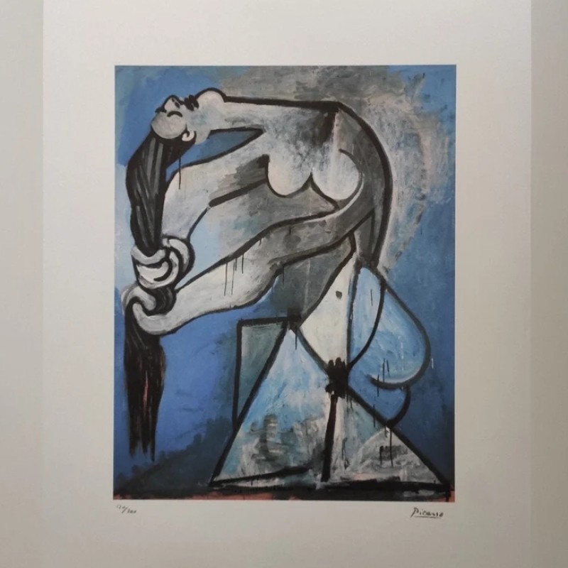 "Nude Wringing Her Hair" Lithograph Signed by Pablo Picasso