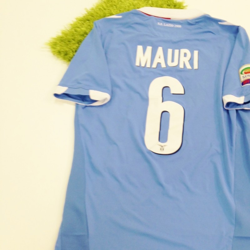 Mauri match worn shirt, Lazio-Atalanta, December 13th 2014