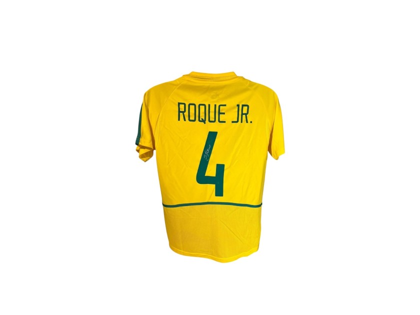 Roque Jr Brazil Signed 2002 Football Shirt