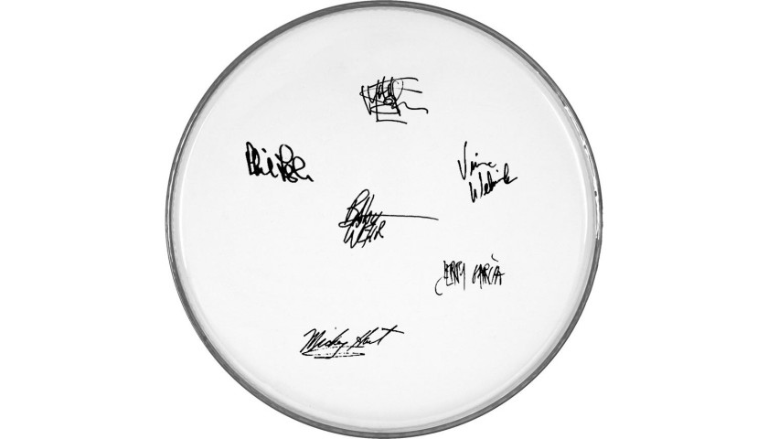 The Grateful Dead Drumhead with Printed Signatures