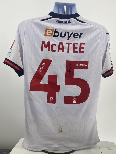 Maglia firmata di John McAtee del Bolton Wanderers, contro il Reading, indossata durante la partita