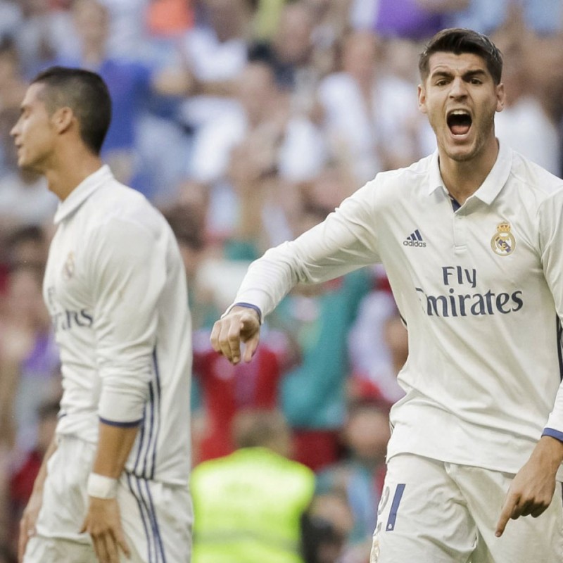 Morata Real Madrid Match Issued/Worn Shirt, Liga 2016/17 - Signed