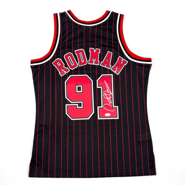 Dennis Rodman Chicago Bulls Pinstripe NBA Swingman Jersey – Basketball  Jersey World