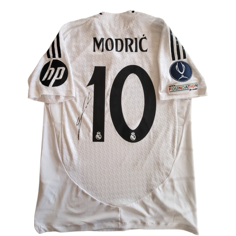 Modric's Real Madrid vs Atalanta Signed Match-Issued Shirt, UEFA Supercup 2024 Finals