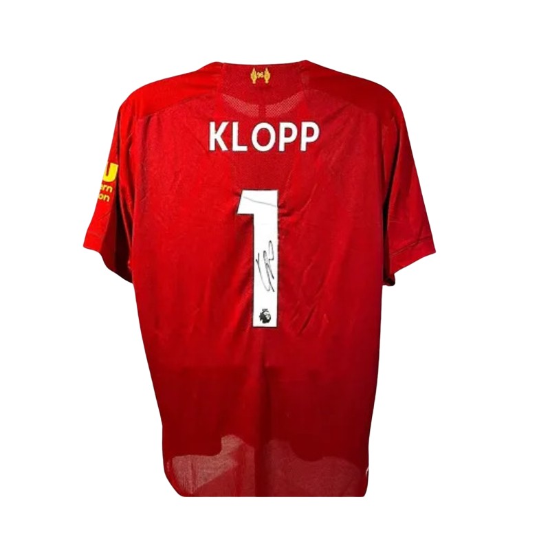 La maglia ufficiale del Liverpool 2019/20 firmata da Jurgen Klopp