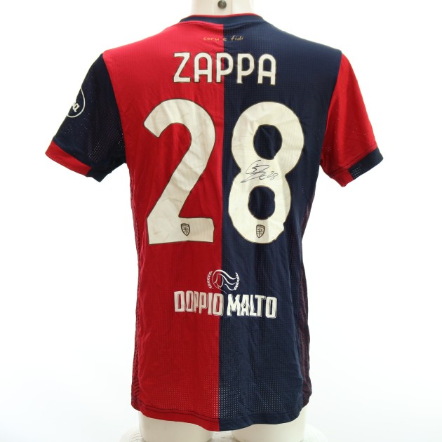 Zappa Signed Unwashed Shirt, Cagliari vs Roma 2024