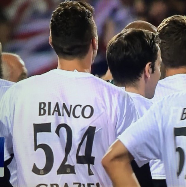 Shirt celebrative farewell match Bianco worn by Zaza