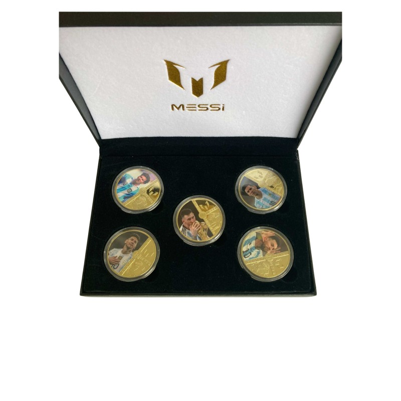 Lionel Messi Argentina Gold Plated Coins Box Set