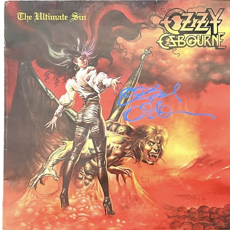 Ozzy Osbourne Signed The Ultimate Sin Vinyl LP