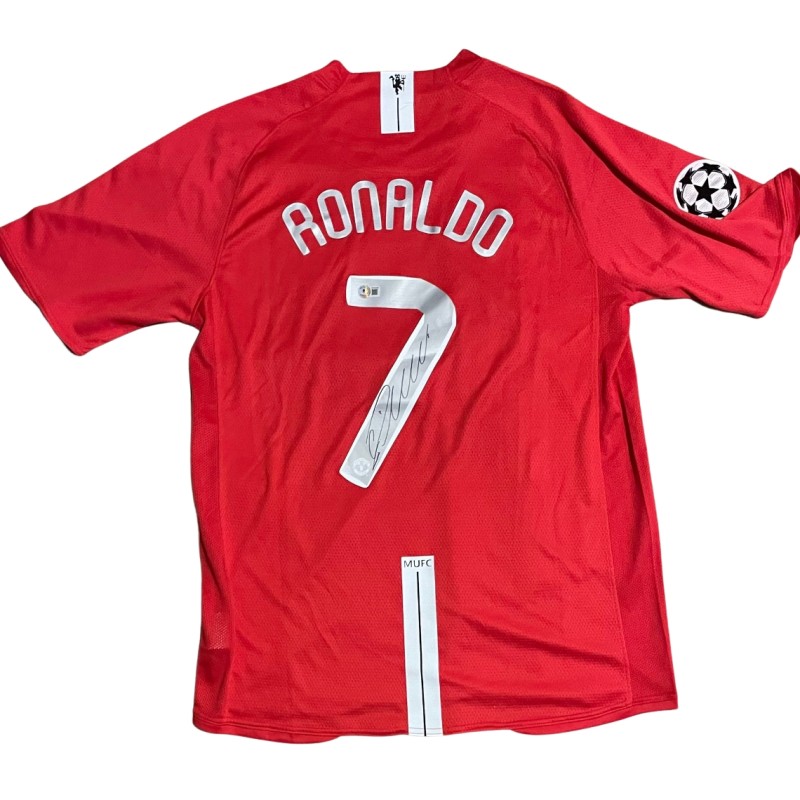 Maglia Replica firmata di Cristiano Ronaldo del Manchester United vincitore della CL 2007/08