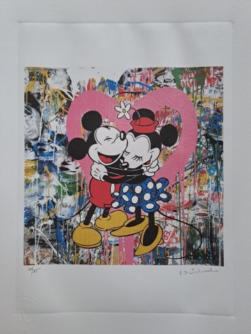 "Mickey and Minnie" Lithograph Signed by Mr. Brainwash