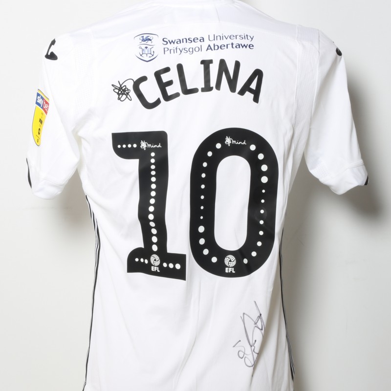 Bersant Celina's Swansea City Worn and Signed Home Poppy Shirt 