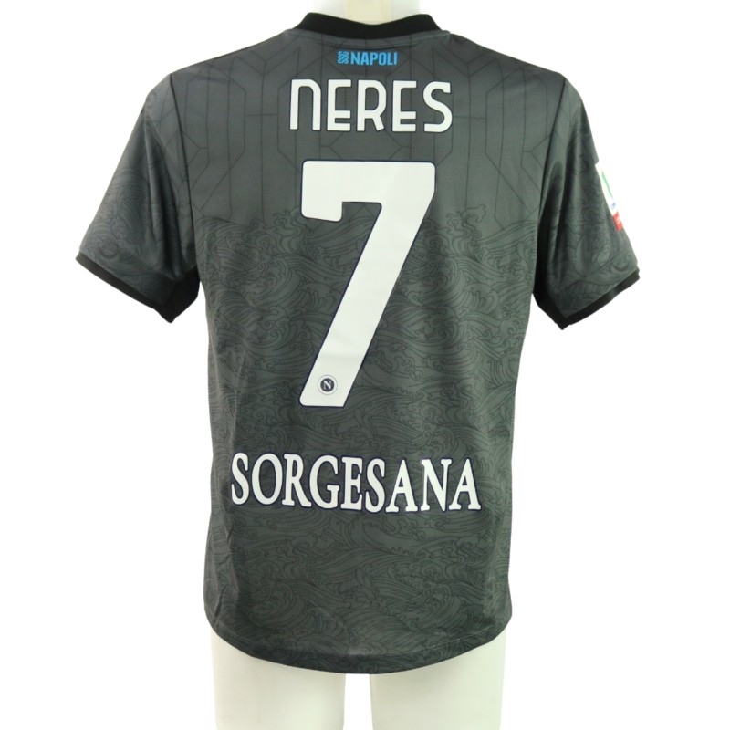 Neres' Napoli Match-Issued Shirt, Coppa Italia 2024/25