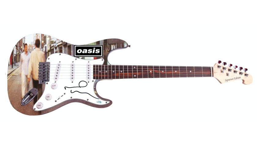 Noel Gallagher “Oasis” Hand Signed Custom Graphics Guitar