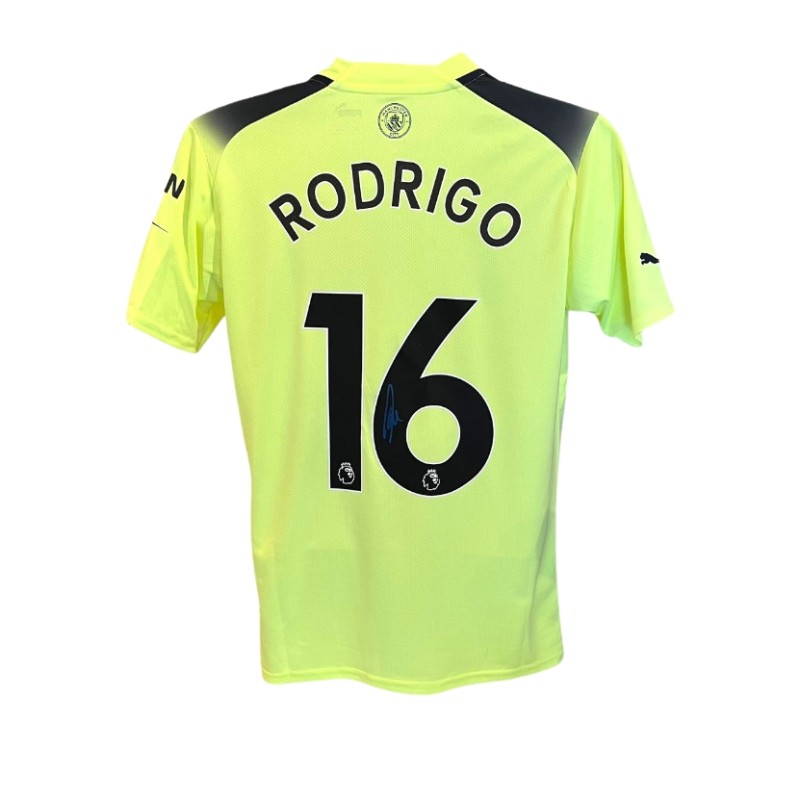 Maglia third ufficiale firmata da Rodrigo per il Manchester City 2022/23