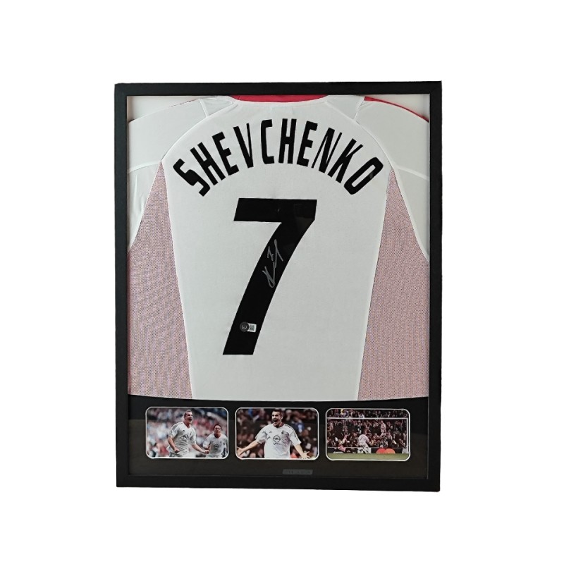 Shevchenko's AC Milan Signed Shirt in a Deluxe High-Quality Frame