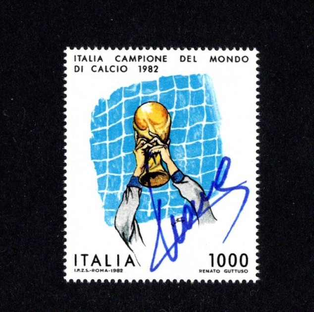 1,000 Lire 1982 Fifa World Cup - Stamp Signed by Daniele Massaro