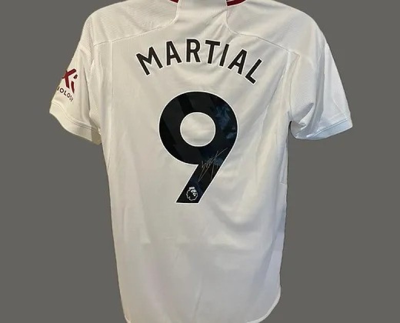 Anthony Martial Manchester United 23/24 Signed and Framed Third Shirt