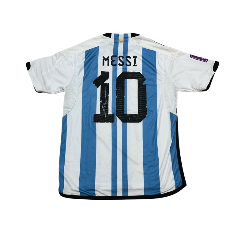 Messi's Argentina 2022 World Cup Signed Replica Shirt