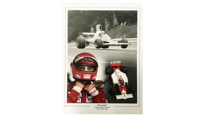 Niki Lauda Signed Photo Display