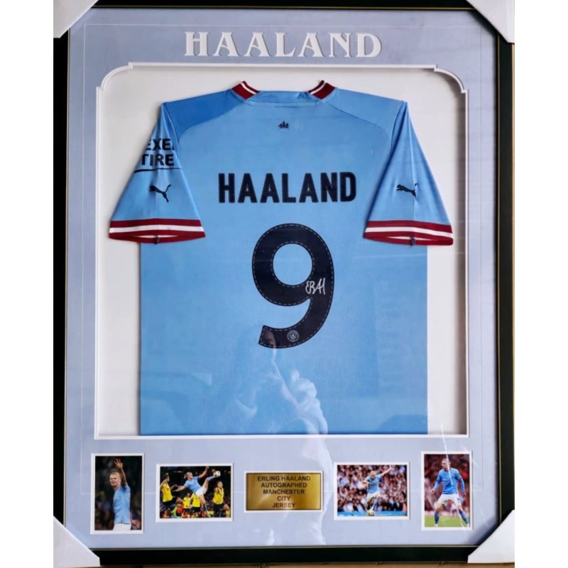 Erling Haaland's Manchester City 2022/23 Signed and Framed Shirt 